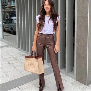 Blogger’s Fav| NWT ZARA Faux Leather Pants With Slit